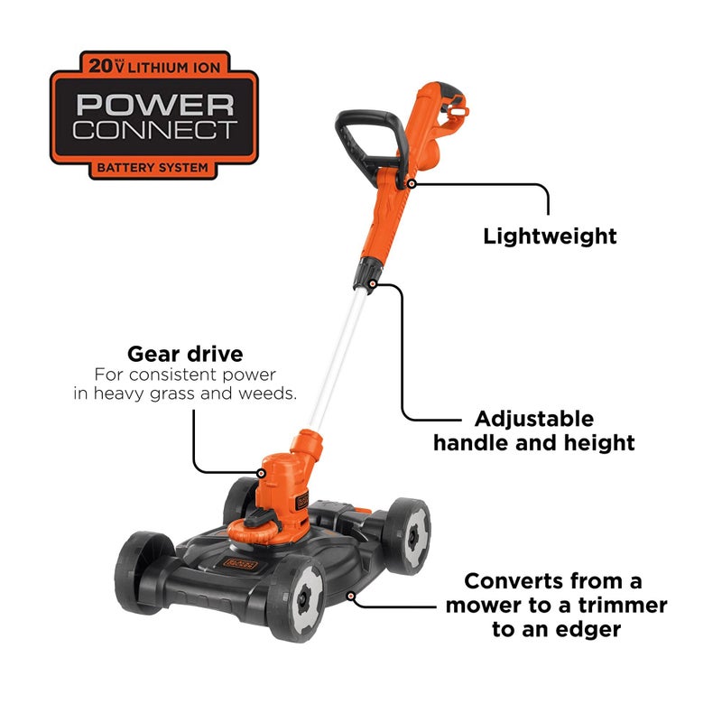 BLACK+DECKER 3-in-1 String Trimmer/Edger & Lawn Mower, 6.5-Amp, 12-Inch, Corded (MTE912) - Image 2