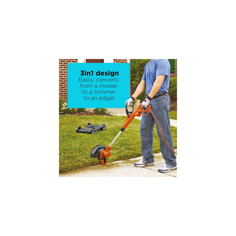 BLACK+DECKER 3-in-1 String Trimmer/Edger & Lawn Mower, 6.5-Amp, 12-Inch, Corded (MTE912) - Image 3