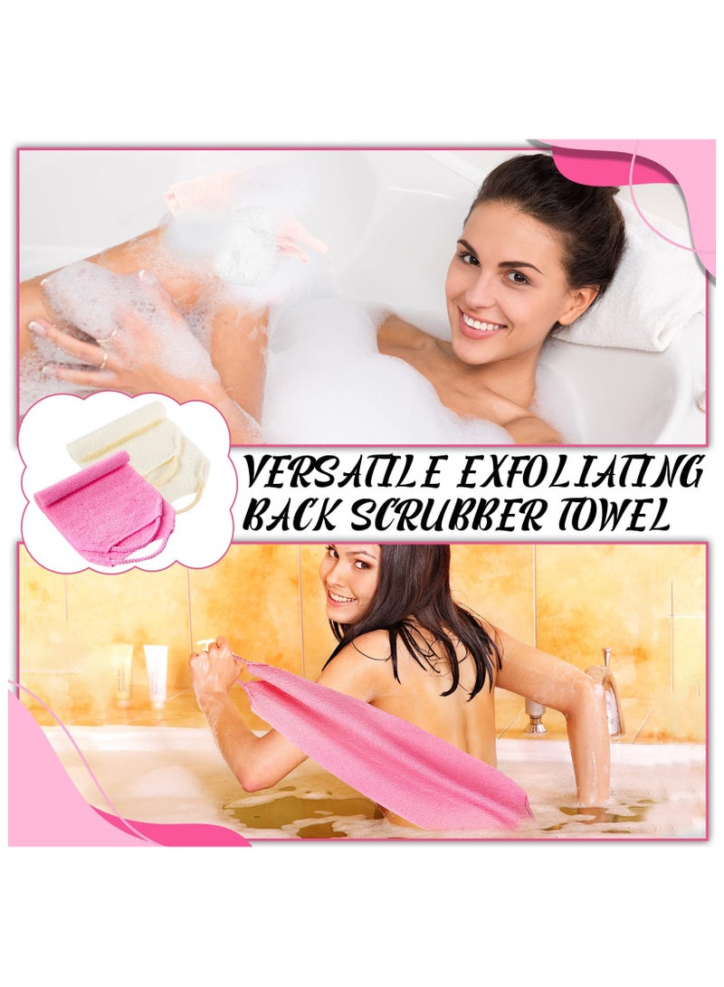 RTYY 2 PCS Exfoliating Back Scrubber for Shower Women And Men, Exfoliating Back Scrubber with Handles, Extended Length Washers Scrubbers Stretchable Pull Strap Body Scrubber Towel Nylon Back Exfoliator Washcloth Washer to Remove Dead Skin - Image 5