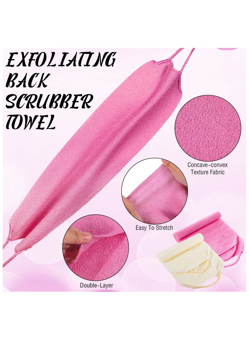 RTYY 2 PCS Exfoliating Back Scrubber for Shower Women And Men, Exfoliating Back Scrubber with Handles, Extended Length Washers Scrubbers Stretchable Pull Strap Body Scrubber Towel Nylon Back Exfoliator Washcloth Washer to Remove Dead Skin - Image 3