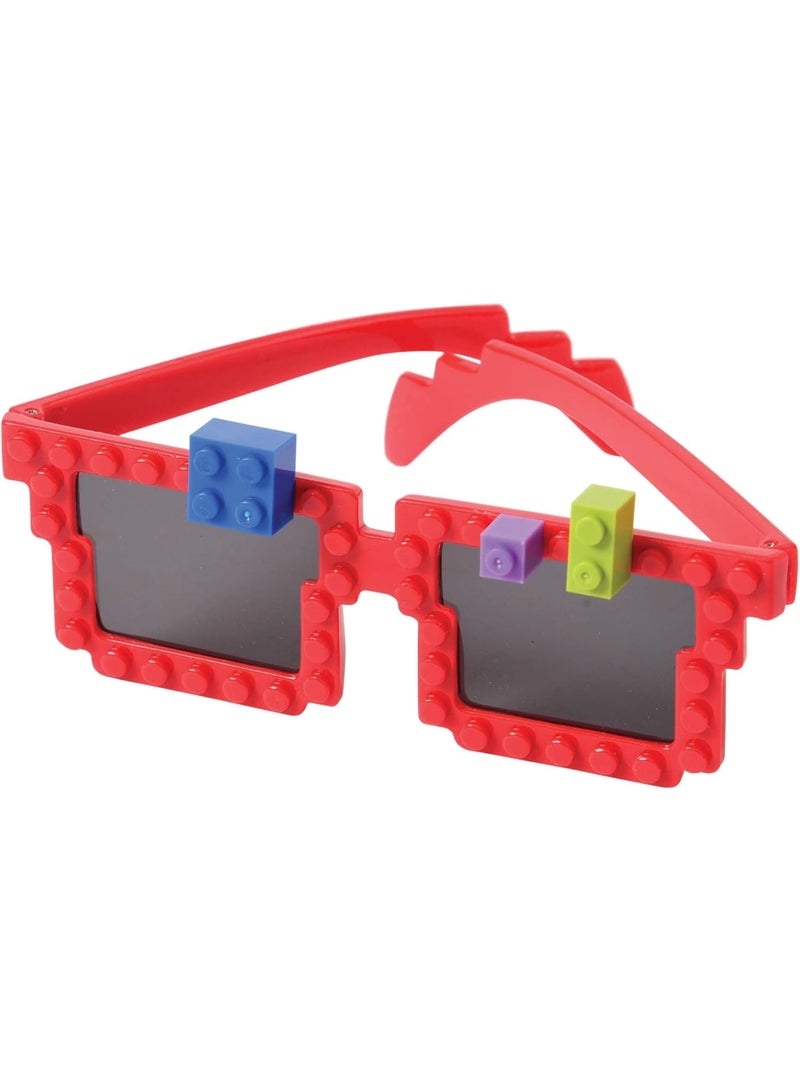 SOLARAE Building Blocks Glasses, Pack of 6 Building Party Favors Glasses with Extra Bricks, Kids DIY Building Bricks Glasses for Carnival Supplies, Stocking Stuffers, Games Decor and Birthday Party Gift - Image 3