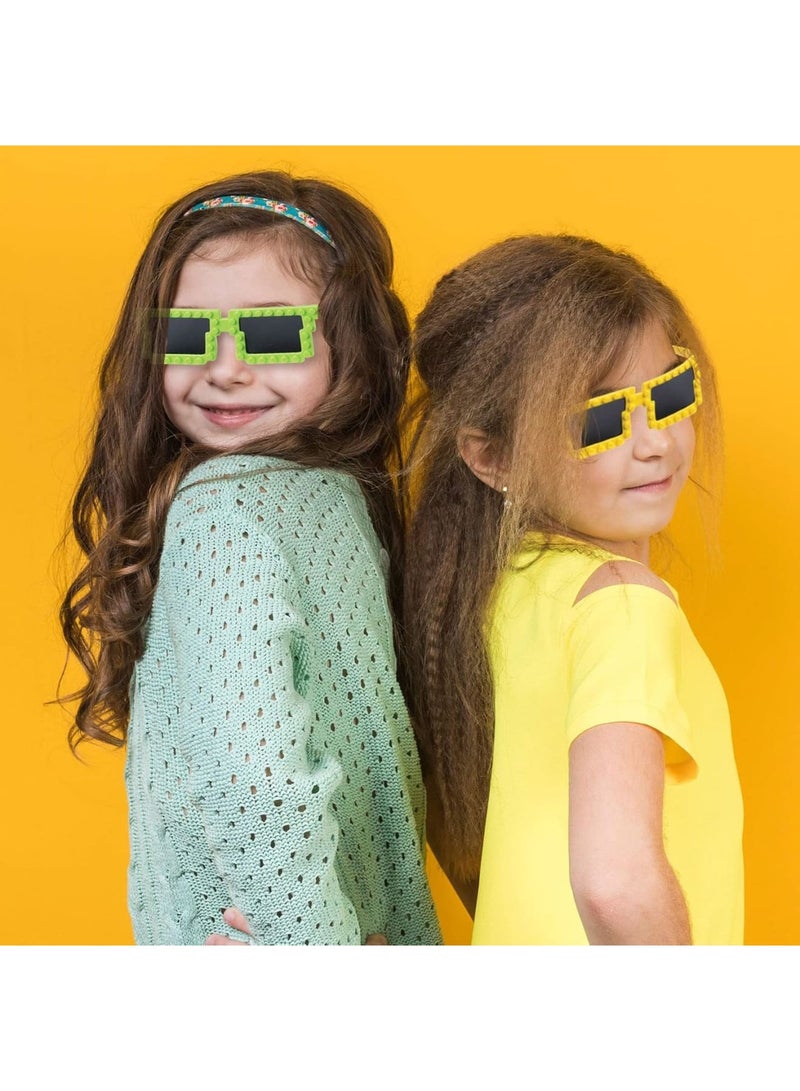 SOLARAE Building Blocks Glasses, Pack of 6 Building Party Favors Glasses with Extra Bricks, Kids DIY Building Bricks Glasses for Carnival Supplies, Stocking Stuffers, Games Decor and Birthday Party Gift - Image 2