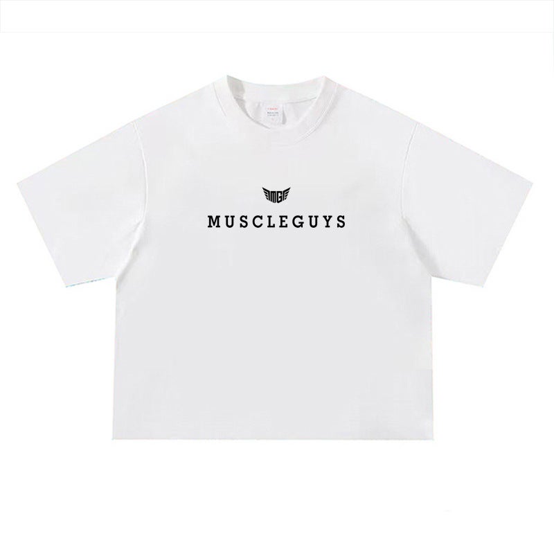 Boxy Fit Muscular Men''s Summer Sports T-Shirt Men''s Fitness Loose Half-Sleeved Basketball Korean Style Large Size Pure Cotton - Image 1