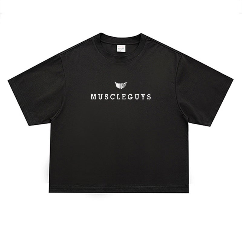 Boxy Fit Muscular Men''s Summer Sports T-Shirt Men''s Fitness Loose Half-Sleeved Basketball Korean Style Large Size Pure Cotton - Image 5