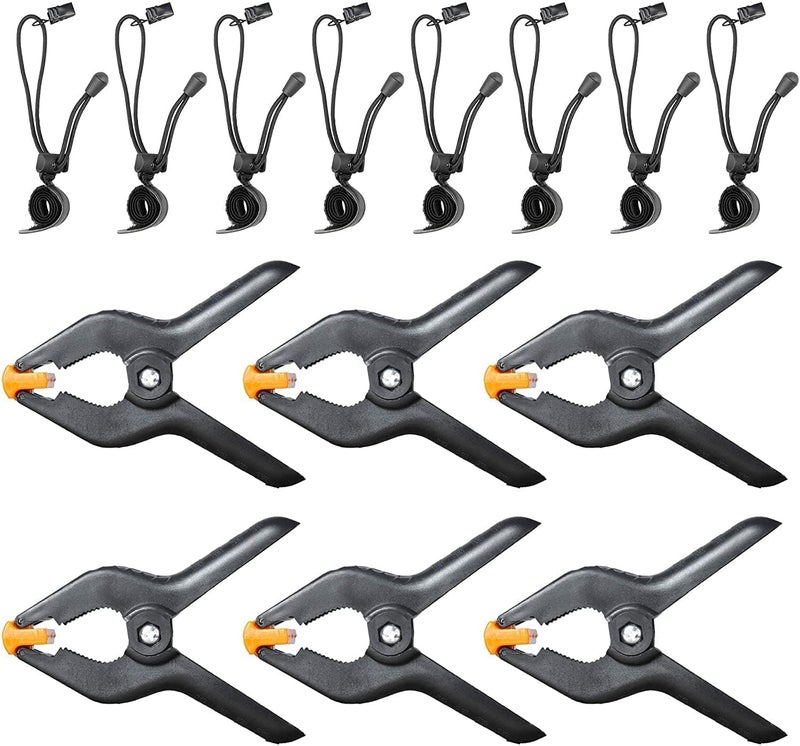 EMART 6 Pack Spring Clamps with 8 Pack Backdrop Clips for Photography - Image 1