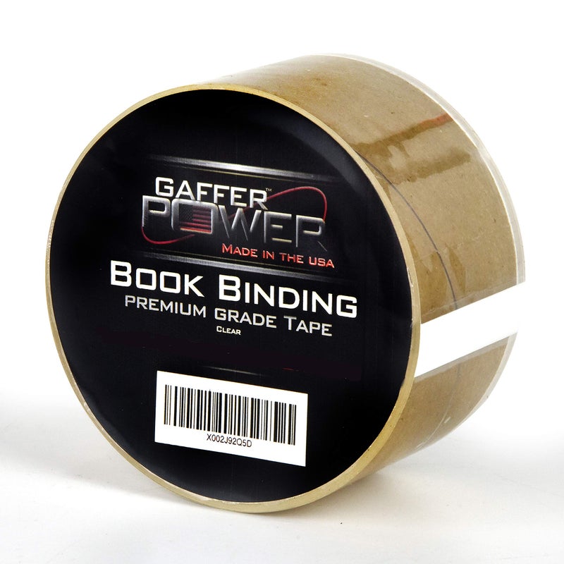 Gaffer Power American Made Clear Bookbinding Tape 2" x 15 Yards | Strong, Durable, Acid-Free Repair Tape for Books, Scrapbooking, and Documents - Image 1