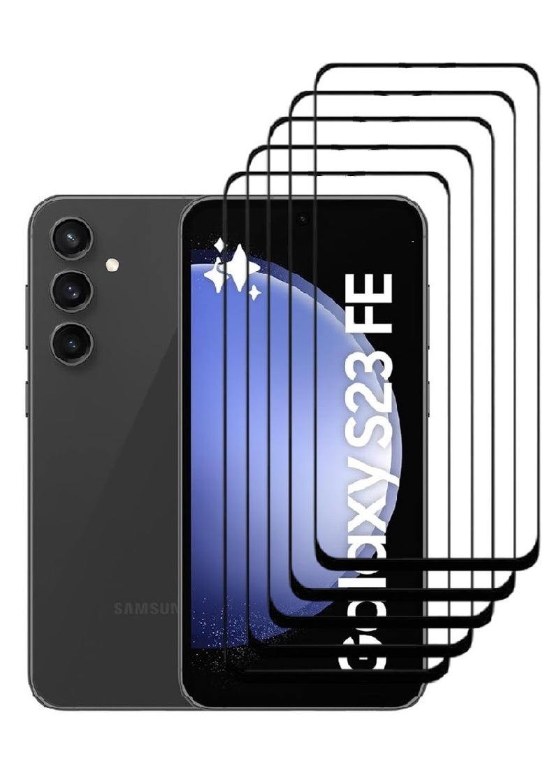 AINA 5 Pieces Tempered Glass Screen Protector 5D Designed For Samsung Galaxy S23 FE Full Glue Edge to Edge Full Screen Coverage And Bubble Free - Image 1