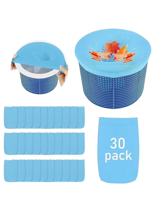 LAMAY 30PCS Pool Skimmer Filter Socks for Above Ground and Inground Pool Skimmer Basket, Pool nets for Cleaning, Ultra Fine Mesh Screen Socks for Pool Skimmer Basket with a Bag for Storage ( - Image 1