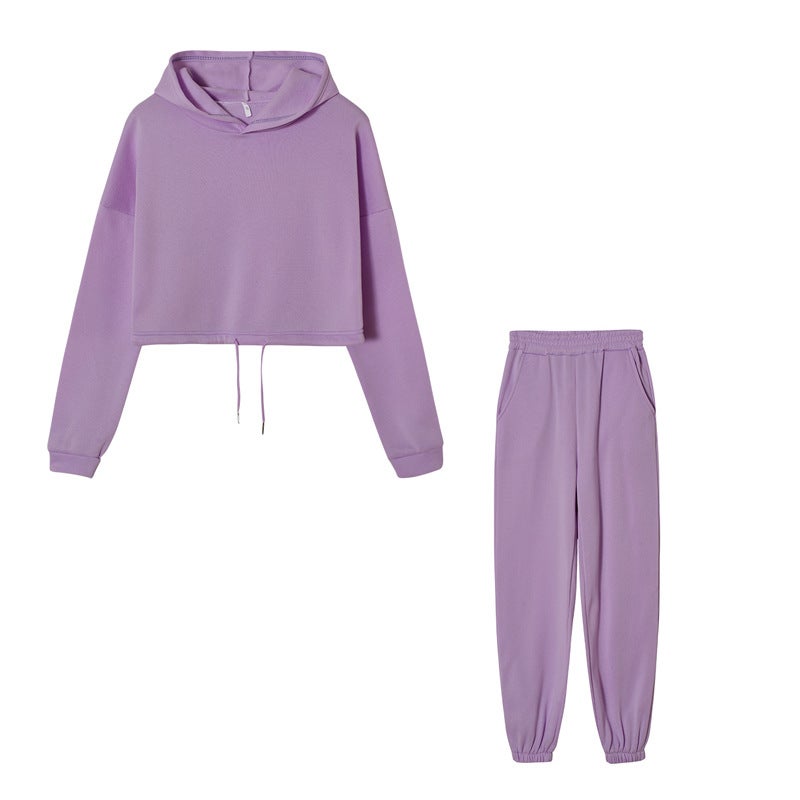 9691# 2024 Autumn and Winter Best Selling Amazon ebay New Fashion Long Sleeve Sports Leisure suit Two-Piece Set Black  - Image 3