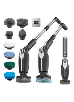 LDQ LDQ Electric spin scrubber, Electric cleaning Brush, Screen Display, Replaceable 8 brush Head, Adjustable Extended Handle, 360 Cleaning Brush Bathroom, Bathtub, Tiles, USB-C, Charging Cable.  - Image 1