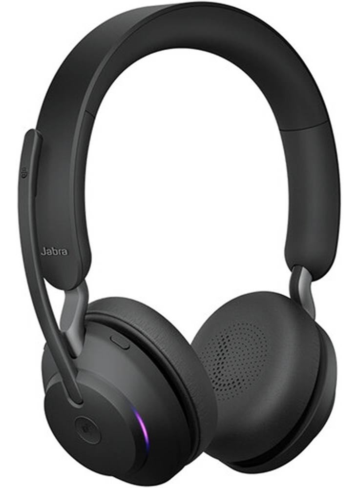 Jabra Evolve2 65 UC Stereo Wireless Headset Black with Link 380a USB-A Bluetooth Adapter, 40mm Speakers, 3-Mic Noise-Cancelling Technology, Bluetooth 5.0, 37-Hour Battery, 35-Hour Talk Time, 30m Range, Busylight, SafeTone | 26599-989-999 - Image 1