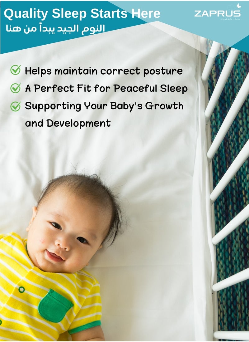 Zaprus Baby Cot Mattress Naturally Breathable High-Density Supportive Foam & Breathable Cotton Fabric, Toddler Crib Mattress, Sizes Available  - Image 5