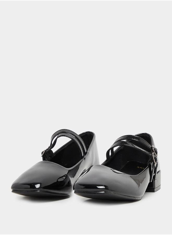 Styli Solid Double Strap Ballerina Shoes  - Image 3