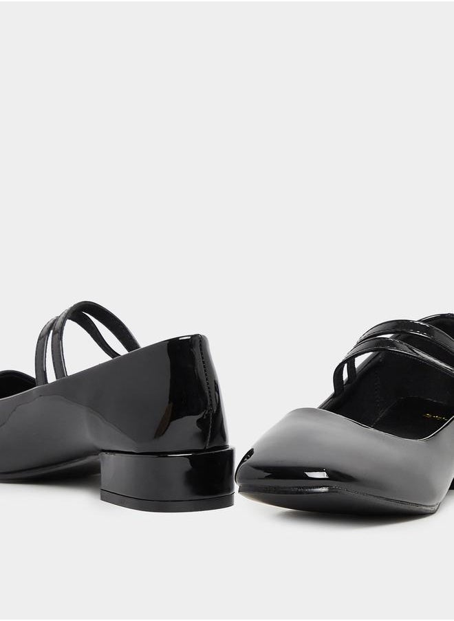 Styli Solid Double Strap Ballerina Shoes  - Image 4