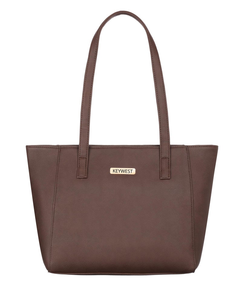 Keywest Women's Betula Satchel Tote Handbag for Women | Ladies purse | Stylish Shoulder Bag | Gift For Woman | Brown - Image 1