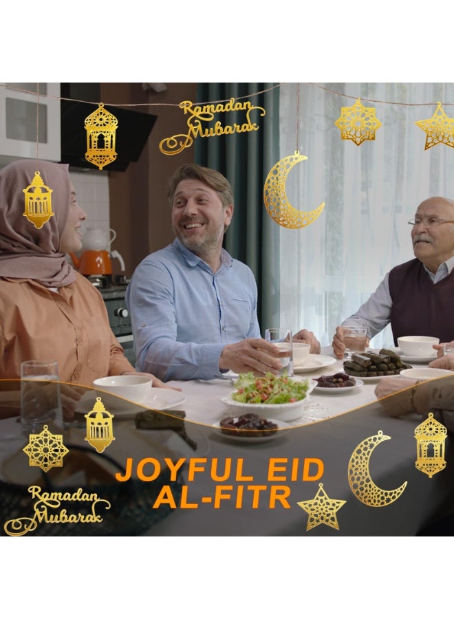 تشيلور ٦ قطع من زينة رمضان مبارك المعلقة من الأكريليك، زينة عيد مبارك على شكل قلعة قمرية، زينة رمضان مبارك لحفلات الأعياد الإسلامية. - Image 3
