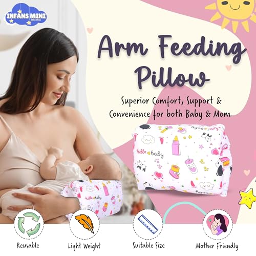 Infans Mini Nursing Arm Pillow, Breast Feeding Pillows for Mother, Bottle Feeding Pillows for Babies Suitable for Travel (Panda Blue) - Image 2
