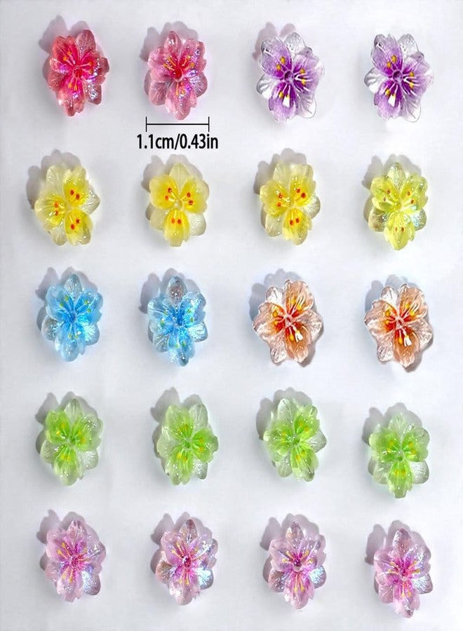LIFOOST 50pcs 3D Colorful Flower Nail Charms, Resin, 7 Colors, Flower Shape, Nail Art Charms - Image 4