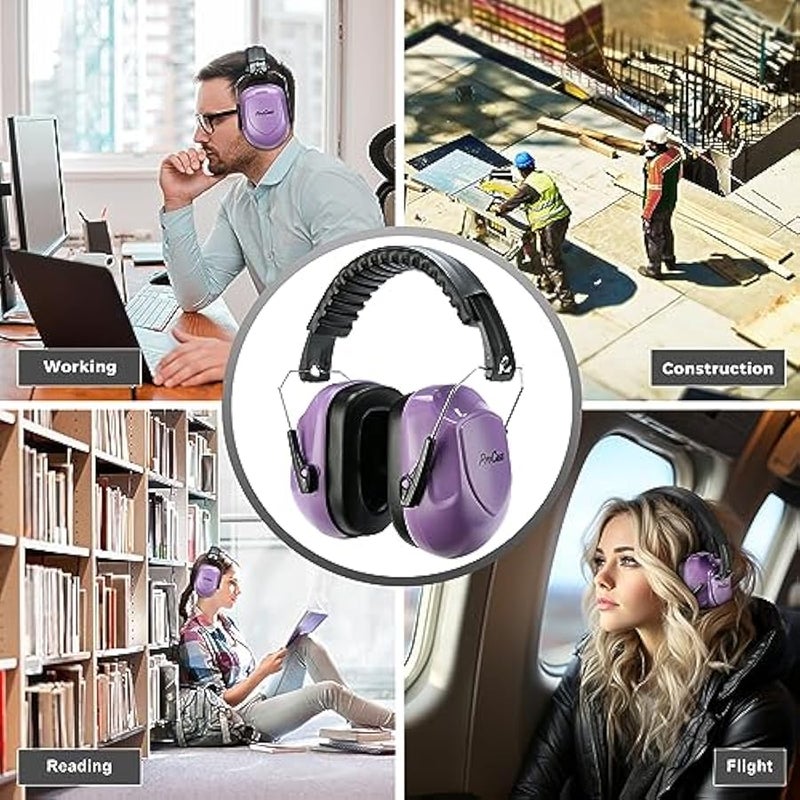 بروكيس سماعات اذن للحد من الضوضاء، سماعات راس ان ار ار 28 ديسيبل لحماية السمع، واقيات اذن احترافية بخاصية الغاء الضوضاء للبناء والعمل والفعاليات الرياضية ودراسة النجارة - Image 4