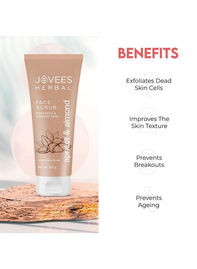 Jovees Herbal Apricot & Almond Scrub Face Scrub with Almond,Apricot & Wheatgerm Oil | For Normal to Dry Skin | Gently Remove dead Skin | Reduces Pigmentation (50G) - Image 4