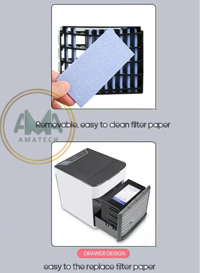 جهاز تكييف محمول صغير بفتحة USB أزرق/ أبيض/ فضي - Image 3
