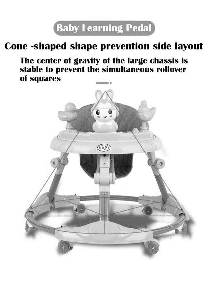 ZCM-HAPPY - Lightweight Collapsible Comfortable Baby Walker  Anti-Rollover Adjustable Seat Pad - Image 1