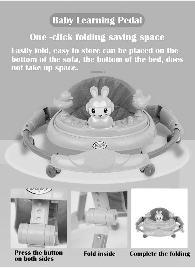 ZCM-HAPPY - Lightweight Collapsible Comfortable Baby Walker  Anti-Rollover Adjustable Seat Pad - Image 1