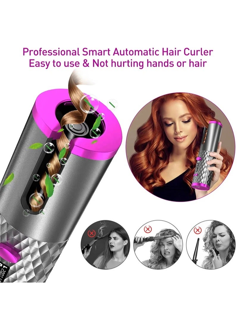 شوبيت مكواة تجعيد أوتوماتيكية صغيرة دوارة لاسلكية، أداة تجعيد الدوران المحمولة لتصفيف الشعر، أداة تجعيد الشعر اللاسلكية - Image 5