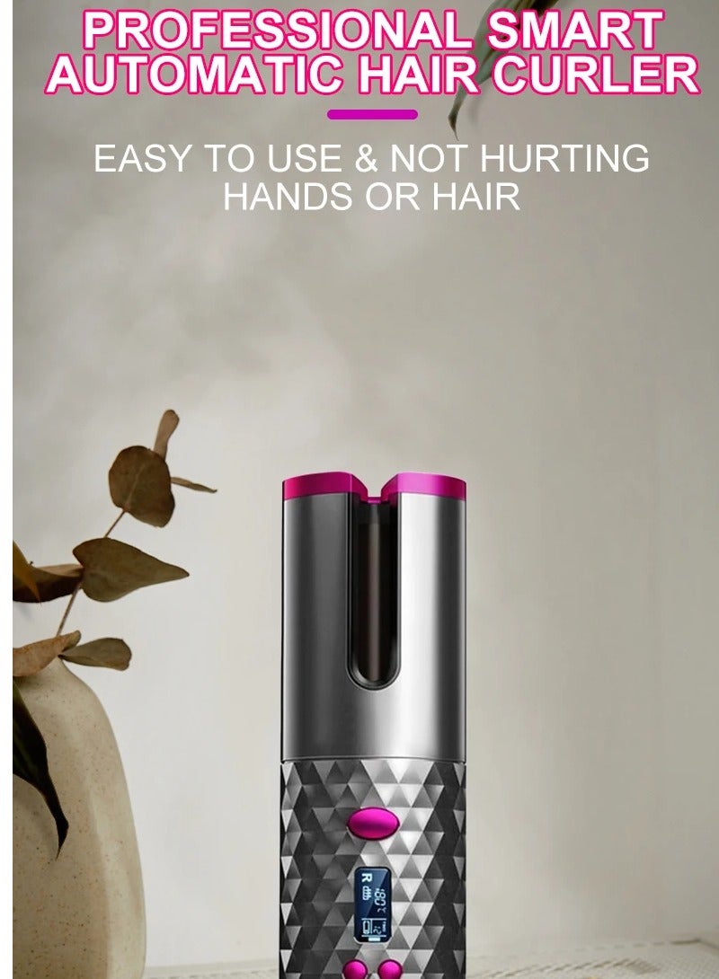 شوبيت مكواة تجعيد أوتوماتيكية صغيرة دوارة لاسلكية، أداة تجعيد الدوران المحمولة لتصفيف الشعر، أداة تجعيد الشعر اللاسلكية - Image 2