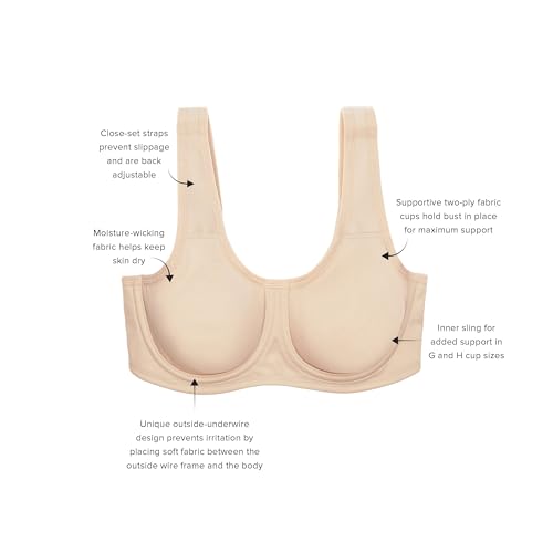 Wacoal صدرية رياضية غير مبطنة للنساء من واكوال سيمون، تغطية كاملة مع سلك تحتوي، 855170 - Image 4