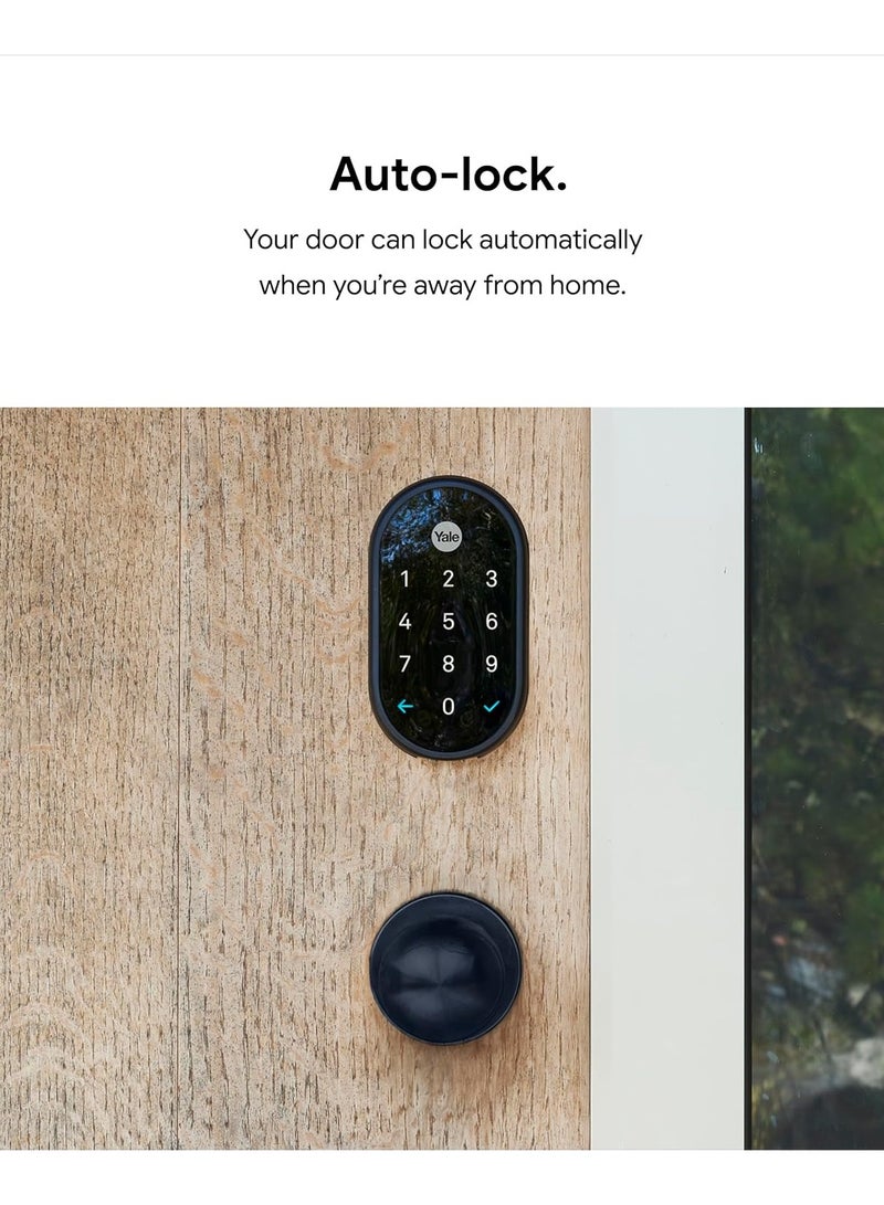 Google Nest x Yale Smart Lock – Keyless Entry, App Control, Tamper-Proof Security – Black Suede
