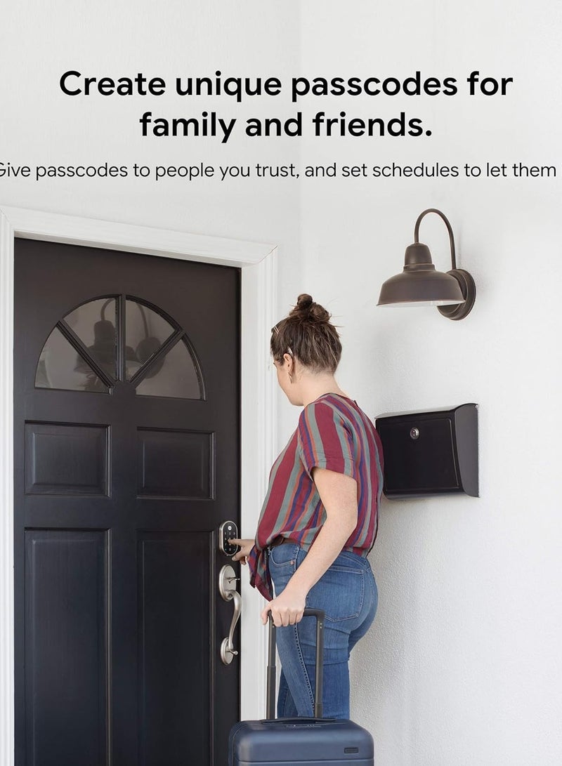 Google Nest x Yale Smart Lock – Keyless Entry, App Control, Tamper-Proof Security – Black Suede