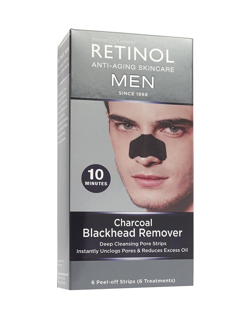 Retinol Mens Charcoal Blackhead Remover  The Original AntiAging PeelOff Cleansing Pore Strips  Unclogs Pores  Lifts Out DeepDown Dirt Oil  Blackheads In Just 10 Minutes