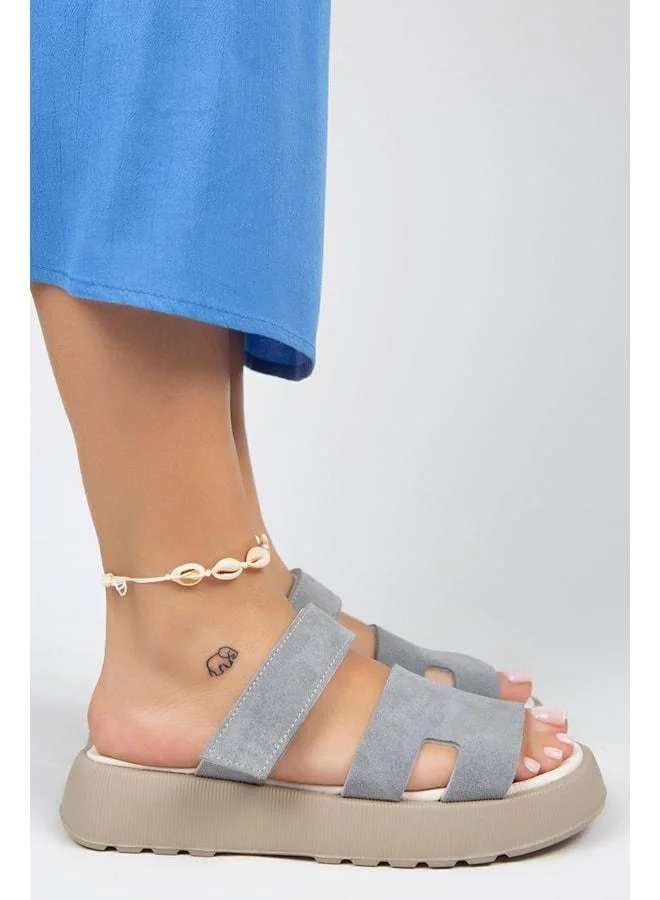 Manijero  Seina Women's Genuine Leather strap Sandal - Gray. for Women | Best Price UAE