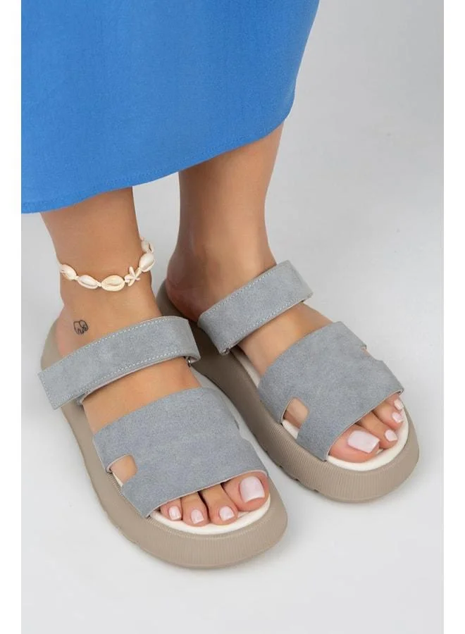 Manijero  Seina Women's Genuine Leather strap Sandal - Gray. for Women | Best Price UAE