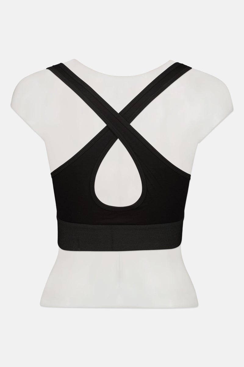 bebe Women Brand Logo Padded Bralette, Black - Image 3