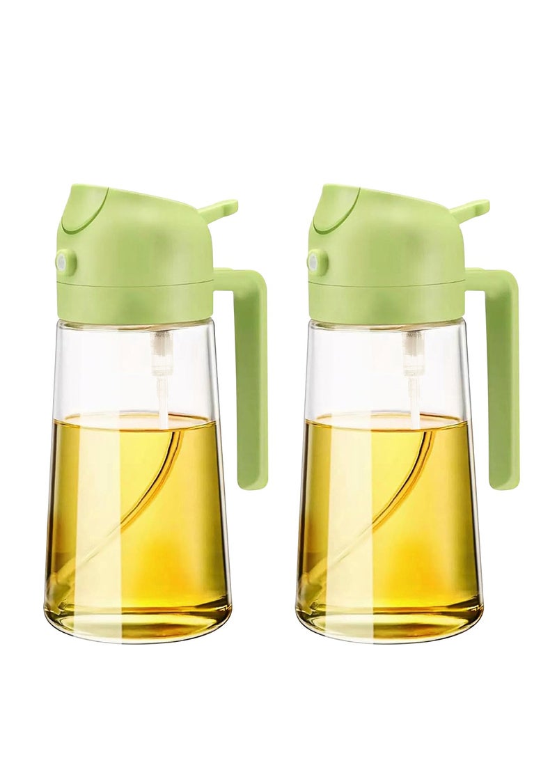 هوكور LukRosey 2Pcs Olive Oil Dispenser, 2 in 1 Oil Sprayer for Cooking, 16oz/470ml Glass Oil Spray Bottle, Food-grade Oil Dispenser and Oil Sprayer for Kitchen, Salad, Frying, BBQ  - Image 1