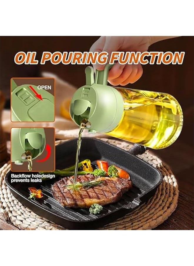 هوكور LukRosey 2Pcs Olive Oil Dispenser, 2 in 1 Oil Sprayer for Cooking, 16oz/470ml Glass Oil Spray Bottle, Food-grade Oil Dispenser and Oil Sprayer for Kitchen, Salad, Frying, BBQ  - Image 4