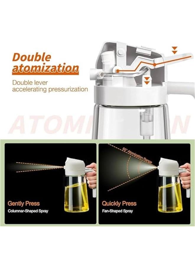 هوكور LukRosey 2Pcs Olive Oil Dispenser, 2 in 1 Oil Sprayer for Cooking, 16oz/470ml Glass Oil Spray Bottle, Food-grade Oil Dispenser and Oil Sprayer for Kitchen, Salad, Frying, BBQ  - Image 5