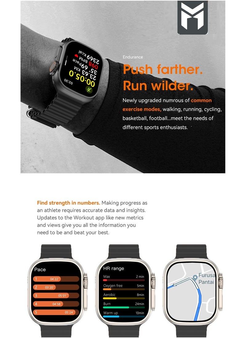 MOOGMAX - The Smart bundle package 2-in-1, Ultra smart watch 49MM Titanium case, works with gestures, all sports modes, heart and sleep measurements, support for NFC and Airbuds 4 from Moogmax TWS earphones. - Image 1