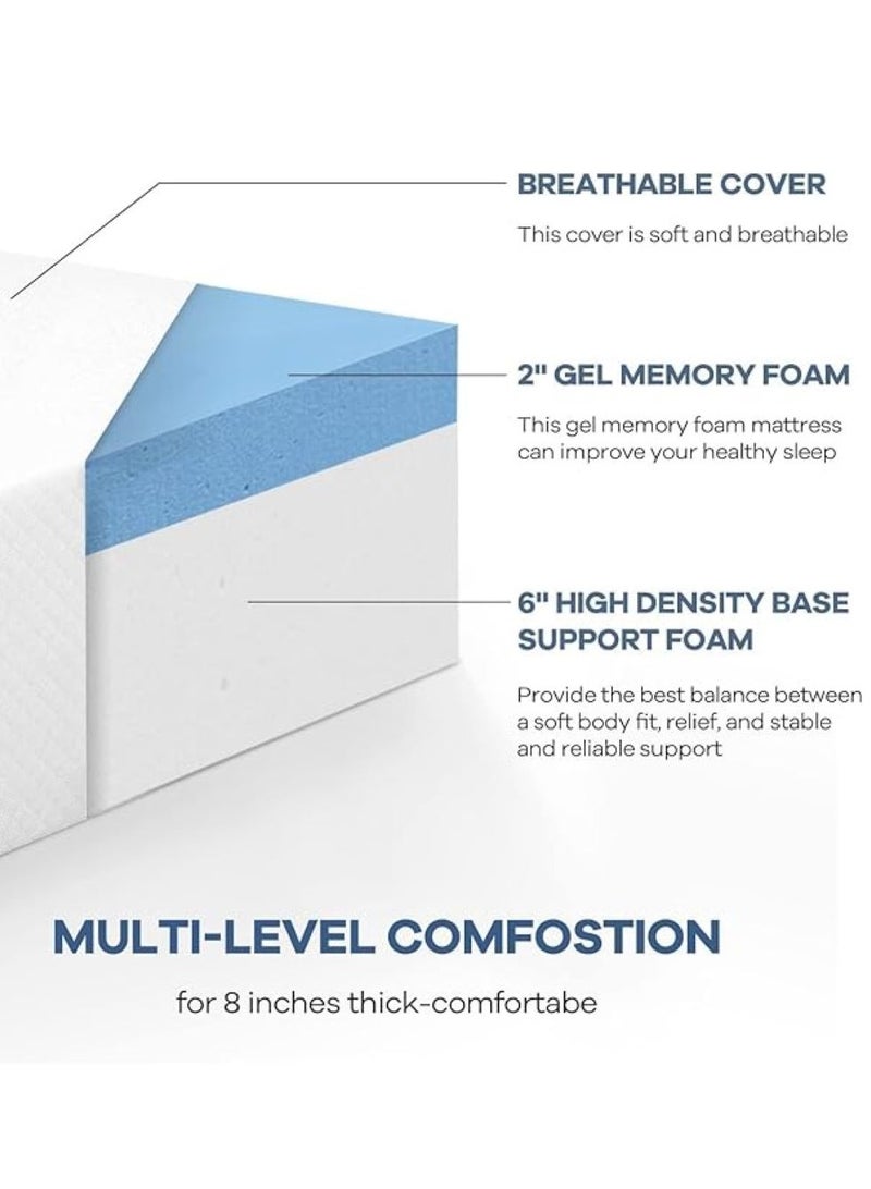 SKY-TOUCH Compressible Mattresses, Tencel Jacquard Knitted Fabric, Independent Spring, High Density Foam, Soft, 150x190x20 cm - White - Image 5