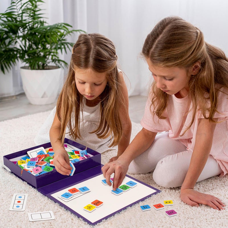 Junior Learning Rainbow Phonics Tiles with Builtin Magnetic Board Multi - Image 3