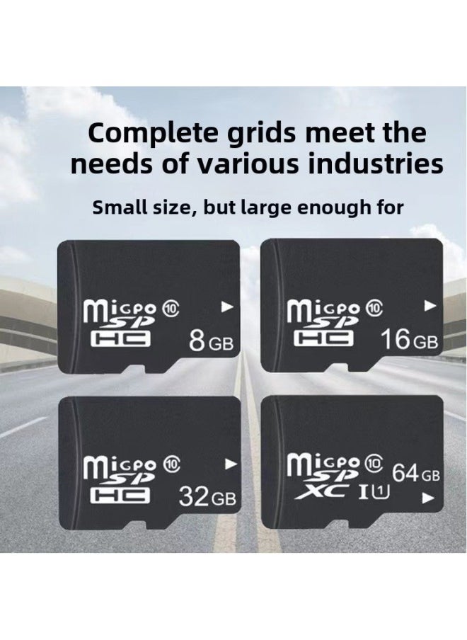 High-speed Digital Memory Card C10 Mobile Phone 32g Memory Card TF64g Monitoring Recorder Card 16G-Color:Black-Capacity:64GB  - Image 1