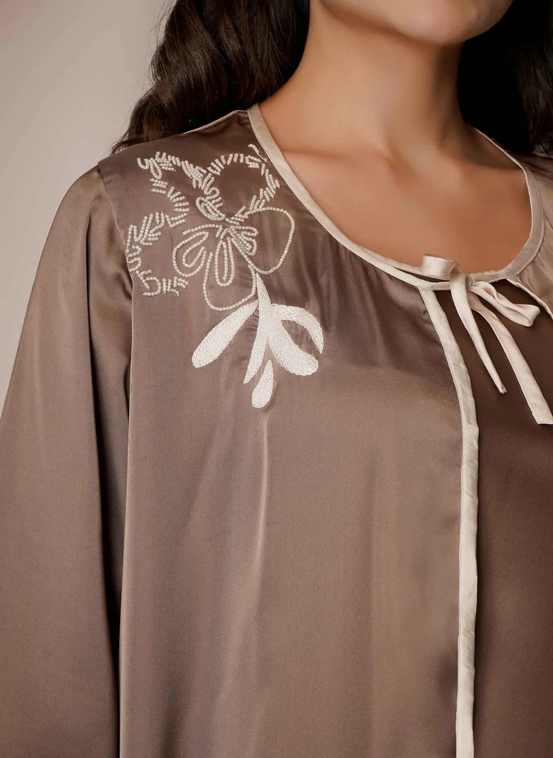 After Dark Florence, Slip and Robe with Exquisite Beadwork and Elaborate Embroidery