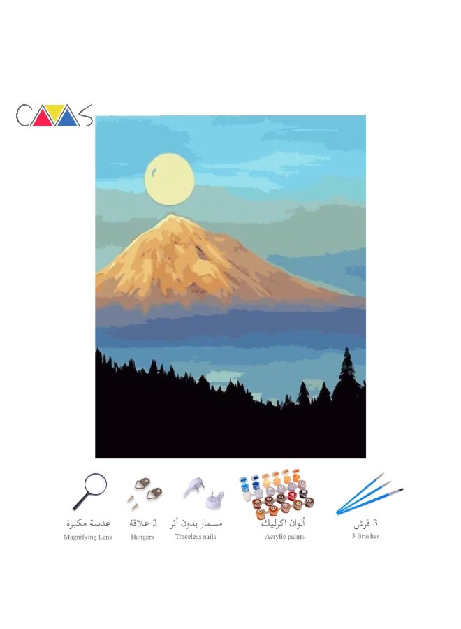 Mountain Painting 24 Colors Paint by Numbers 30*40 cm, Canvas