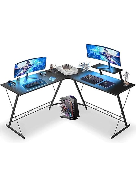 L Shaped Computer Desk Sleek Design Large Workspace And Effortless Assembly For Your Home Office Black L129 * W46 * H71 Cm