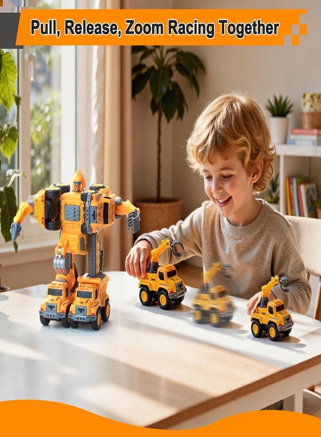 stochastic box 5 in 1 Transform Robot Building Toy Set for Kids,Detachable Construction Transform Vehicles Set,STEM Toy Combine Trucks Transforming into Robot, Easy DIY Toys for Boys - Image 4