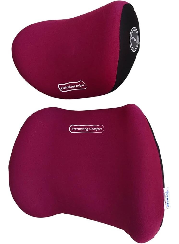 طقم وسائد من الإسفنج الذكي لدعم الرقبة وأسفل الظهر للسيارة بتصميم مريح يناسب معظم المقاعد لراحة أثناء القيادة اليومية - Image 3