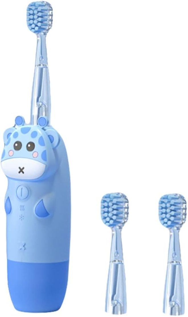 4 Piece Electric Toothbrush Set For Kids Boys Girls Sonic Vibration Toothbrush Colorful Cartoon Design Battery Not Included Ages 3 And Up - Image 1