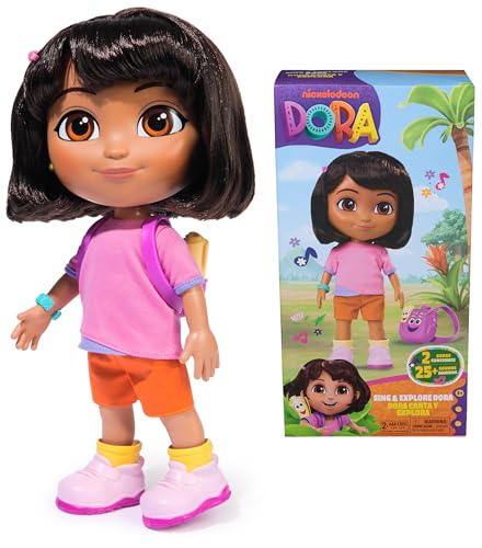 Dora Sing Explore Dora Doll with Music Sound Effects Bilingual Phrases Doll Clothes Accessories Kids Toys for Girls Boys Ages 3 and Up - Image 1